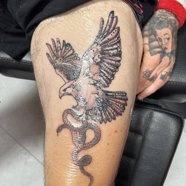Custom tattoo by Daniella Calabrese at Rising Tiger Tattoo in Brunswick, Ohio