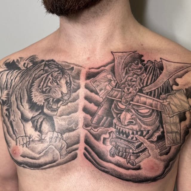 Custom tattoo by Trevor Trentine at Rising Tiger Tattoo in Brunswick, Ohio