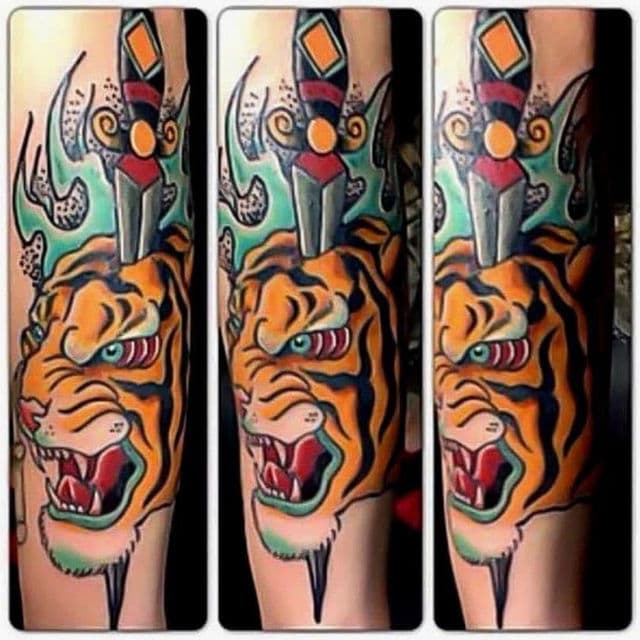 Custom tattoo by Trevor Trentine at Rising Tiger Tattoo in Brunswick, Ohio