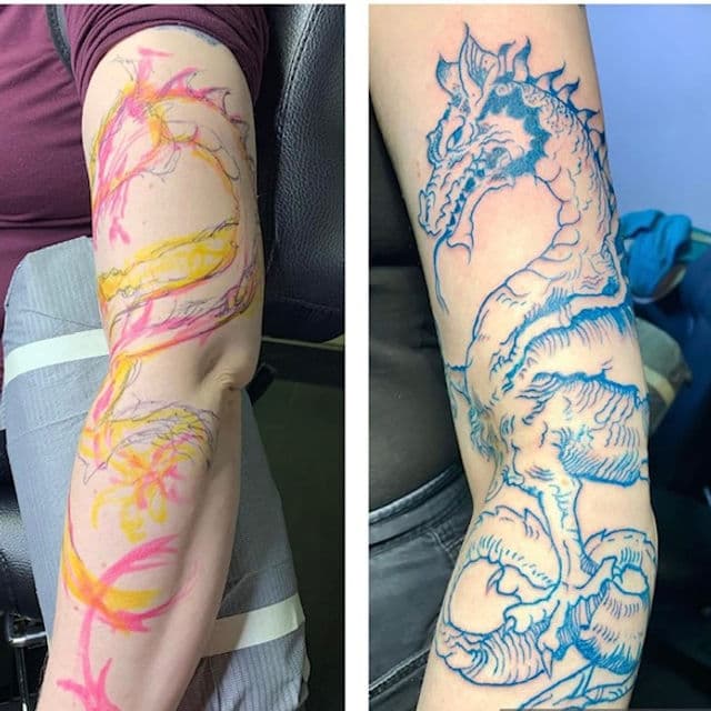 Custom tattoo by Trevor Trentine at Rising Tiger Tattoo in Brunswick, Ohio